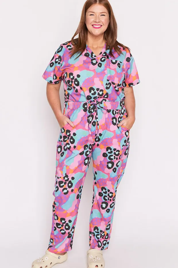 YD International Pants & Jeans*Cristina Inky Leopard Scrub Pant