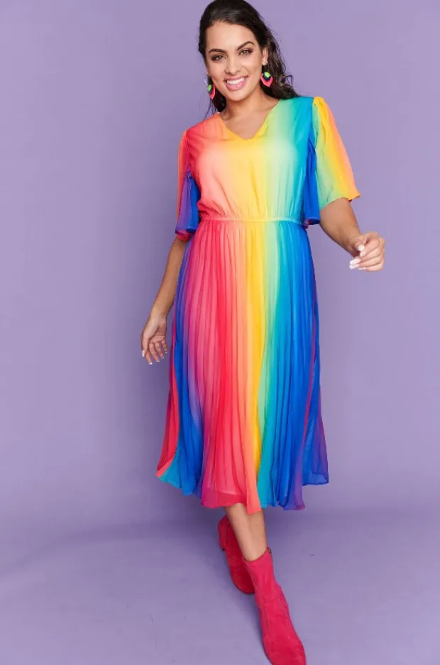 Lorraine Designs Casual Dresses | Fit & Flare Dresses*Dana Rainbow Dress