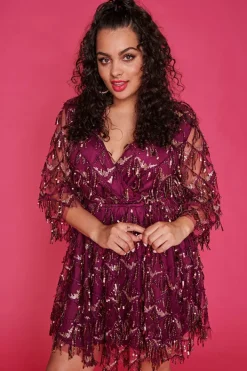 Lorraine Designs Fit & Flare Dresses | Sequin Dresses*Delilah Purple Sequin Dress