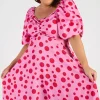 Lorraine Off The Shoulder Dresses | Cocktail Dresses*Demi Pink Multi Spot Dress
