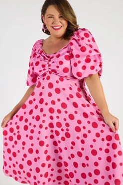 Lorraine Off The Shoulder Dresses | Cocktail Dresses*Demi Pink Multi Spot Dress