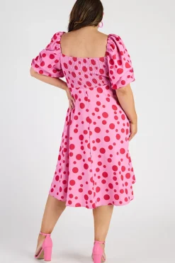 Lorraine Off The Shoulder Dresses | Cocktail Dresses*Demi Pink Multi Spot Dress