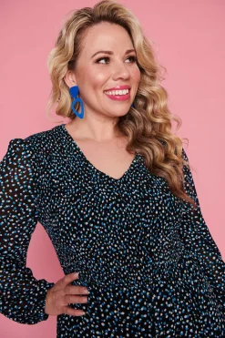 Lorraine Designs Casual Dresses | Fit & Flare Dresses*Dijon Petrol Spot Dress