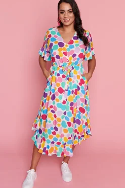 Little Party Dress Casual Dresses | Loose Dresses*Dionne White Rainbow Pebble Dress