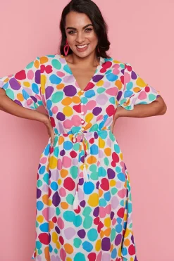 Little Party Dress Casual Dresses | Loose Dresses*Dionne White Rainbow Pebble Dress