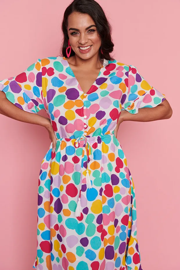 Little Party Dress Casual Dresses | Loose Dresses*Dionne White Rainbow Pebble Dress