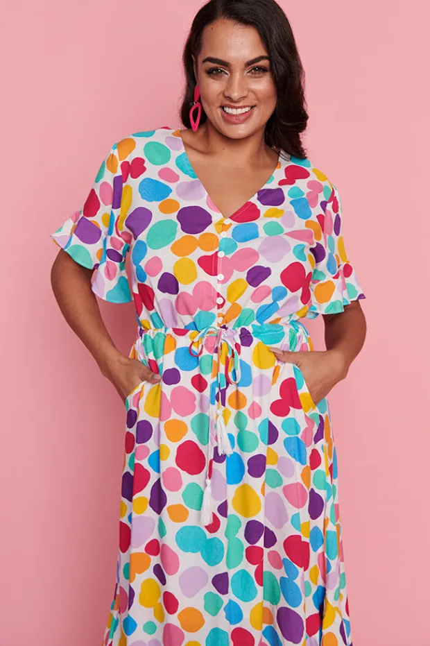 Little Party Dress Casual Dresses | Loose Dresses*Dionne White Rainbow Pebble Dress