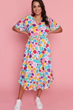 Little Party Dress Casual Dresses | Loose Dresses*Dionne White Rainbow Pebble Dress