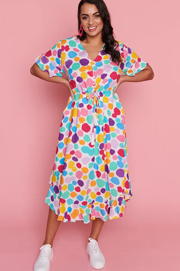 Little Party Dress Casual Dresses | Loose Dresses*Dionne White Rainbow Pebble Dress
