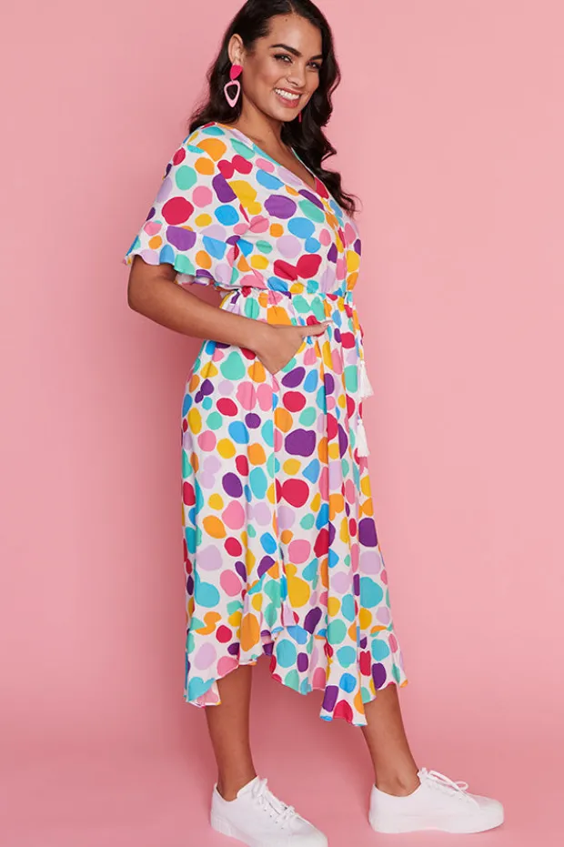 Little Party Dress Casual Dresses | Loose Dresses*Dionne White Rainbow Pebble Dress