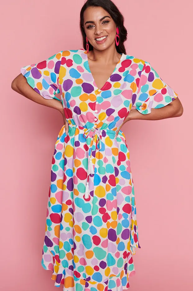 Little Party Dress Casual Dresses | Loose Dresses*Dionne White Rainbow Pebble Dress