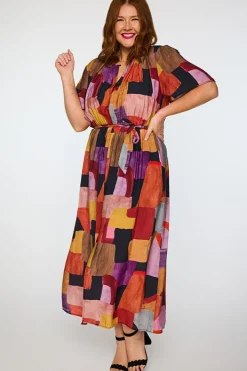 Lorraine Designs Casual Dresses | Fit & Flare Dresses*Ebony Geo Sunset Dress