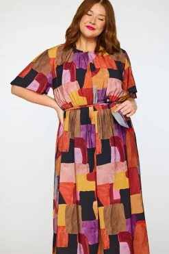 Lorraine Designs Casual Dresses | Fit & Flare Dresses*Ebony Geo Sunset Dress