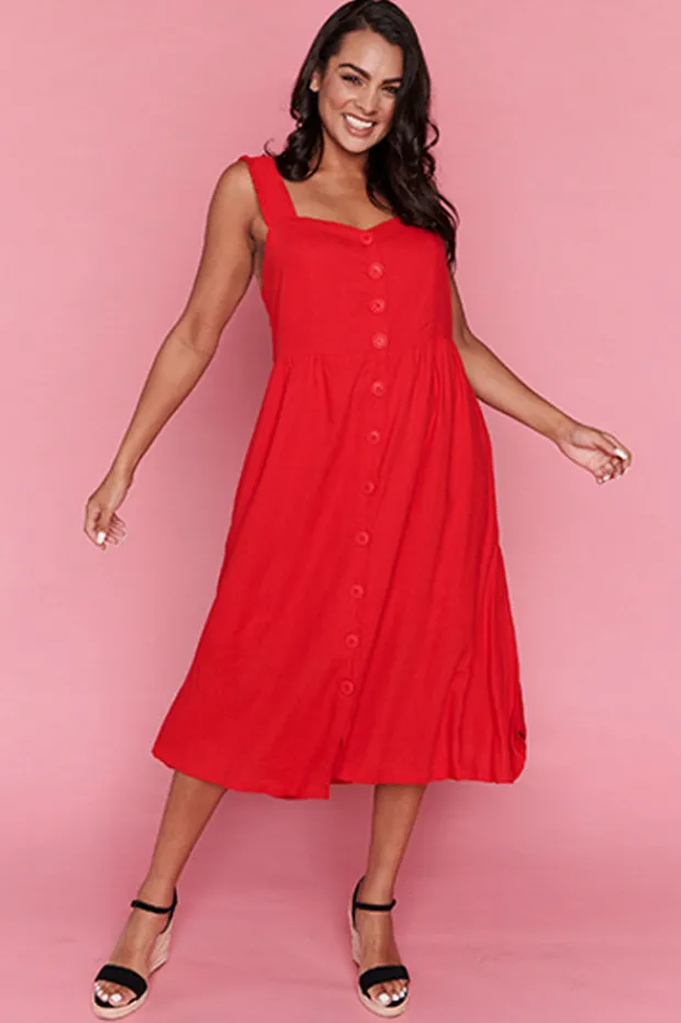 Lorraine Designs Casual Dresses | Fit & Flare Dresses*Eddie Red Dress