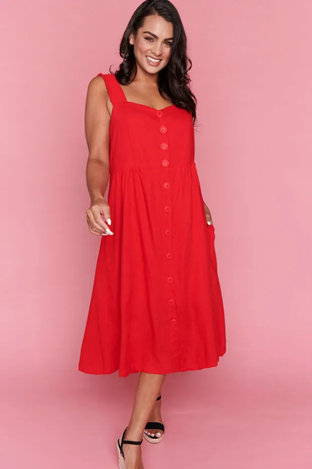 Lorraine Designs Casual Dresses | Fit & Flare Dresses*Eddie Red Dress