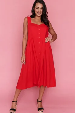 Lorraine Designs Casual Dresses | Fit & Flare Dresses*Eddie Red Dress
