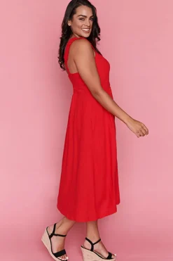 Lorraine Designs Casual Dresses | Fit & Flare Dresses*Eddie Red Dress