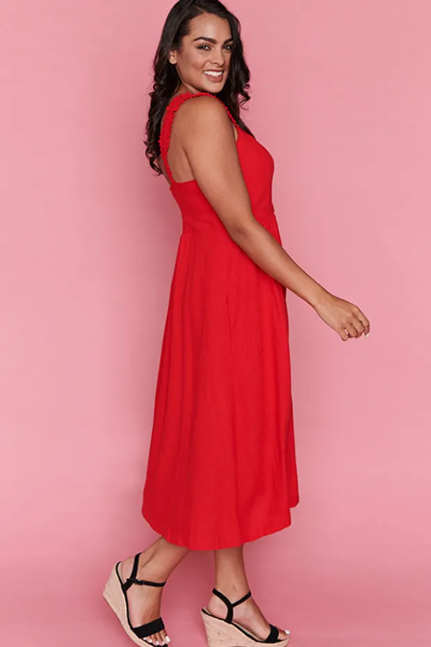 Lorraine Designs Casual Dresses | Fit & Flare Dresses*Eddie Red Dress
