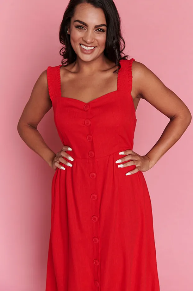 Lorraine Designs Casual Dresses | Fit & Flare Dresses*Eddie Red Dress