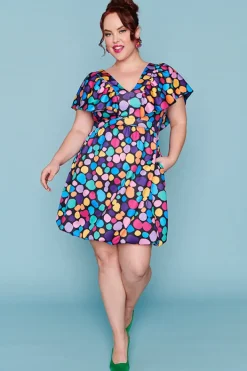 Lorraine Designs Casual Dresses | Fit & Flare Dresses*Eleanor Rainbow Pebble Spots Party Dress