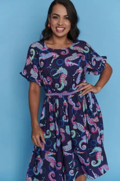 Lorraine Designs Casual Dresses | Fit & Flare Dresses*Ellen Seahorses Dress