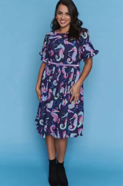 Lorraine Designs Casual Dresses | Fit & Flare Dresses*Ellen Seahorses Dress