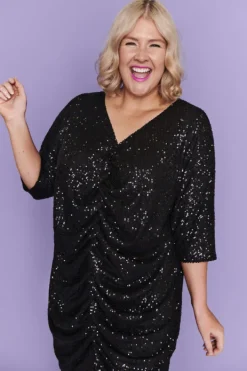 Lorraine Designs Shift Dresses | Sequin Dresses*Endora Black Sequin Dress