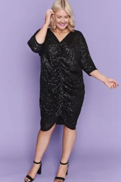 Lorraine Designs Shift Dresses | Sequin Dresses*Endora Black Sequin Dress