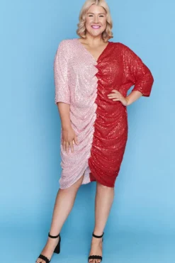 Lorraine Designs Shift Dresses | Sequin Dresses*Endora Pink and Red Sequin Dress