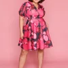 Lorraine Fit & Flare Dresses | Cocktail Dresses*Everly Pink Hibiscus Party Dress