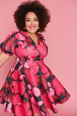 Lorraine Fit & Flare Dresses | Cocktail Dresses*Everly Pink Hibiscus Party Dress