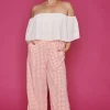 Lorraine Designs Pants & Jeans*Far Beyond Peach Check Pants