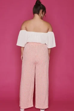 Lorraine Designs Pants & Jeans*Far Beyond Peach Check Pants