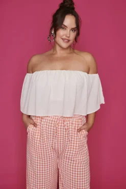 Lorraine Designs Pants & Jeans*Far Beyond Peach Check Pants
