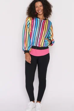 Lorraine Designs Jackets & Coats*Flashy LPD Black Stripe Bomber