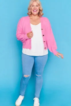 Lorraine Designs Knits & Cardigans*Fluffy Candy Pink Cardi