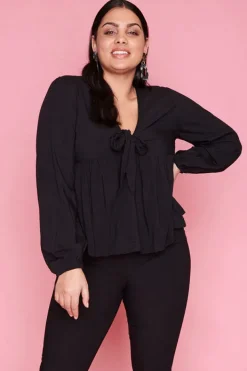 Label of Love Tops*Focus Black Blouse