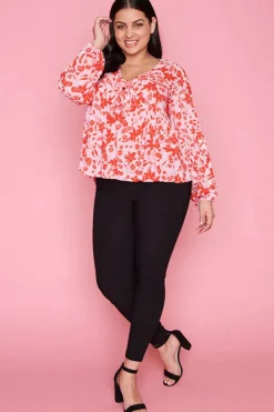 Label of Love Tops*Focus Pink Floral Blouse