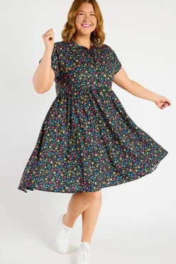 Lorraine Designs Shirt Dresses | Casual Dresses*Frankie Ditsy Black Dress
