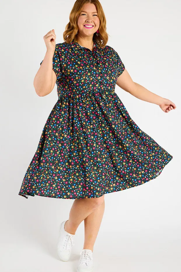 Lorraine Designs Shirt Dresses | Casual Dresses*Frankie Ditsy Black Dress
