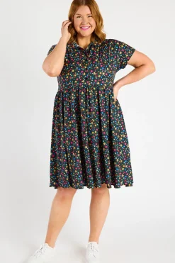 Lorraine Designs Shirt Dresses | Casual Dresses*Frankie Ditsy Black Dress