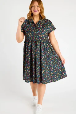 Lorraine Designs Shirt Dresses | Casual Dresses*Frankie Ditsy Black Dress