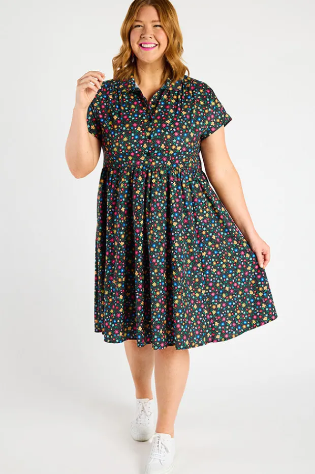 Lorraine Designs Shirt Dresses | Casual Dresses*Frankie Ditsy Black Dress
