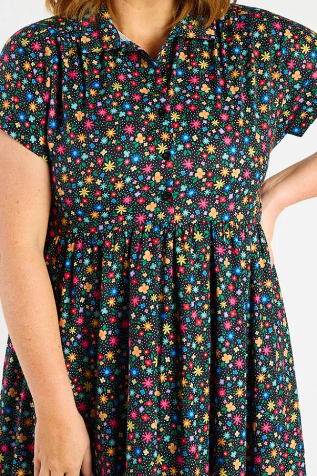 Lorraine Designs Shirt Dresses | Casual Dresses*Frankie Ditsy Black Dress