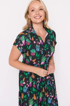 Lorraine Designs Shirt Dresses | Casual Dresses*Frankie Inky Plants Dress
