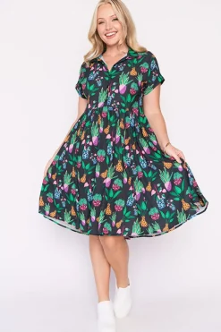 Lorraine Designs Shirt Dresses | Casual Dresses*Frankie Inky Plants Dress