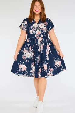 Lorraine Designs Shirt Dresses | Casual Dresses*Frankie Navy Floral Dress
