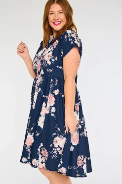 Lorraine Designs Shirt Dresses | Casual Dresses*Frankie Navy Floral Dress