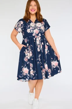 Lorraine Designs Shirt Dresses | Casual Dresses*Frankie Navy Floral Dress