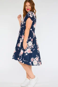 Lorraine Designs Shirt Dresses | Casual Dresses*Frankie Navy Floral Dress
